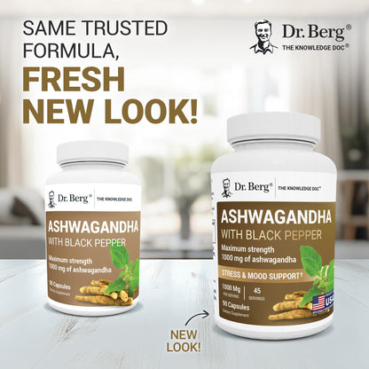 Dr. Berg Ashwagandha Capsules 1000mg - Includes Ashwagandha Root with Black Pepper from Bioperine - Ashwagandha Supplements 90 Capsules Dr. Berg NutritionalsBuy Supplements Australia