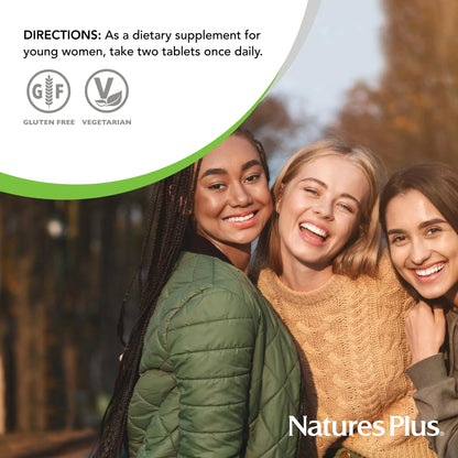 NaturesPlus Source of Life Power Teen for Her, Natural Berry - 60 Chewable Tablets - High Potency Multivitamin - Sugar Free, Vegan - 30 Servings NaturesPlus