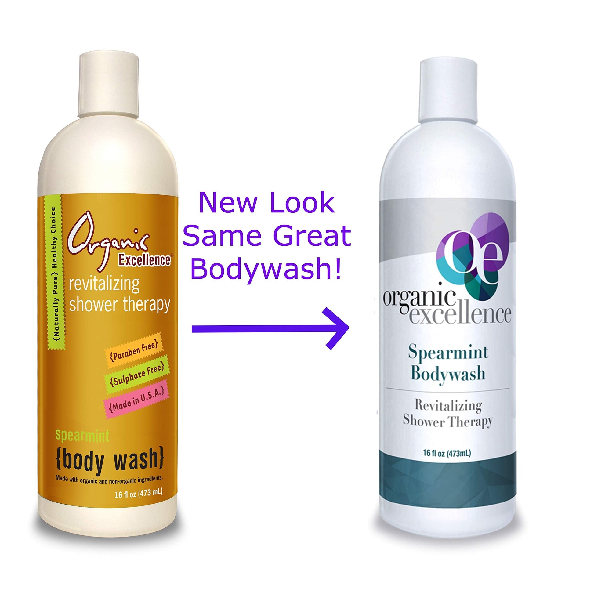 Organic Excellence Spearmint Body Wash For All Skin Types - Natural Soap Alternative - Sulphate and Paraben Free Organic ExcellenceBuy Supplements Australia