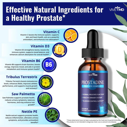 VIVE MD Prostadine Drops for Prostate Health, Bladder Urinating Issues - Prostadine Official Drop Formula - Extra Strength with Pomegranate, Prostadine Reviews (Package of 5) VIVE MDBuy Supplements Australia