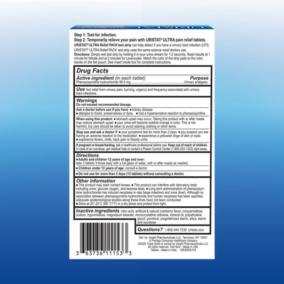 Uristat Ultra Strength Urinary Tract Infection Treatments and Test Relief Kit – 1 UTI Test Strip & 12 Cranberry Flavor Relief Tablets to Ease Urinary Pain, Burning & Urgency URISTATBuy Supplements Australia