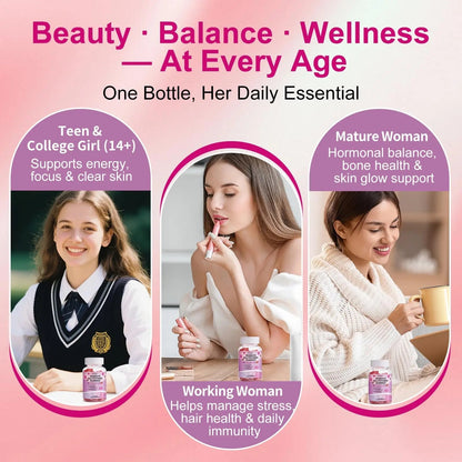 Vccvaa Sugar Free Multivitamin Gummies for Women 14+ with Iron, Inositol, Folate, Vitamins A C D3 E B12 K2, Herbal & Mineral Blend VccvaaBuy Supplements Australia