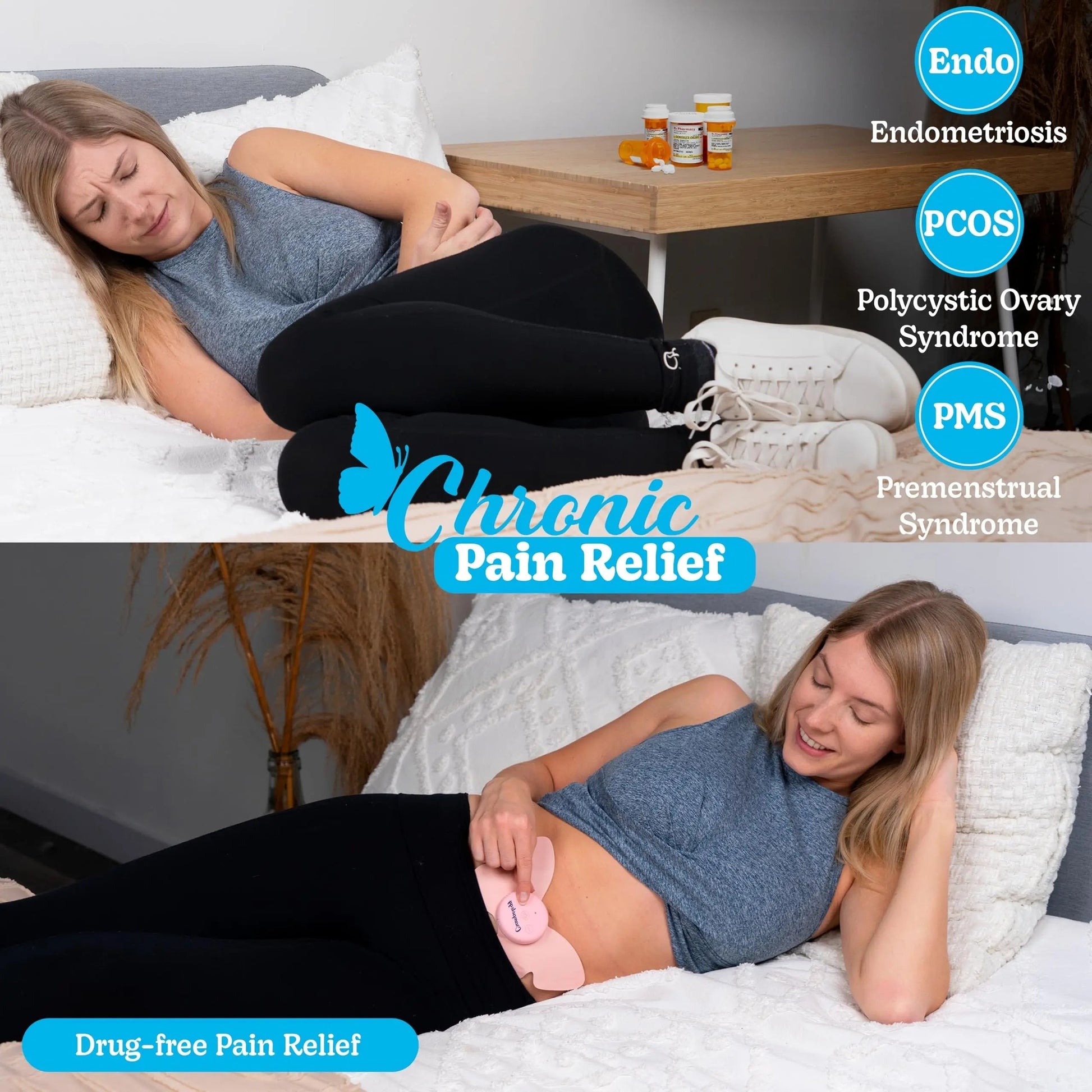 Crampology Relief Pink-Period Cramps Pain Relieving Device, Cramp Massager for Menstrual and Lower Back Ache, Reduces Endometriosis Discomfort, PMS TENS Unit, Wireless or Wired, Natural Cycle Support CrampologyBuy Supplements Australia