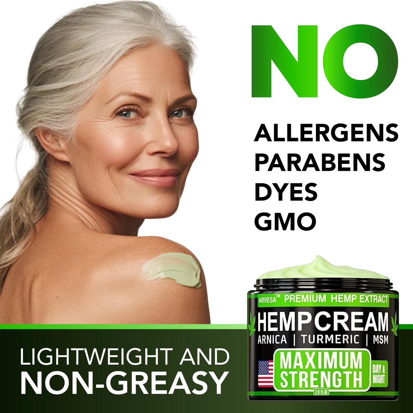 Hemp Cream - Maximum Strength - Natural Hemp Oil Extract Gel Rub with MSM - Glucosamine - Arnica - Turmeric - Maximum Strength - Formulated in USA - 3.9 oz ArvesaBuy Supplements Australia