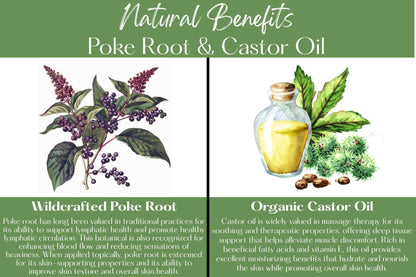 Organic Poke Root Castor Oil Salve | Vegan Lymphatic Support | Enriched with Essential Oils | Cysts, Boils, Fibroids, Swollen Lymph Nodes, Breast & Joint (1oz, Lilac) Living FarmsBuy Supplements Australia
