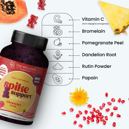 Kids Naturals Spike Support Gummies – Year-Round Wellness with Vitamin C, D & Zinc | 60ct (1 Month Supply) The Wellness CompanyBuy Supplements Australia