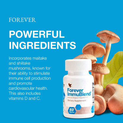 Forever Living - Forever ImmuBlend® Immune Support Supplement – Includes Botanicals, Vitamins D & C, Maitake & Shiitake Mushrooms – 60 Tablets Forever Living ProductsBuy Supplements Australia