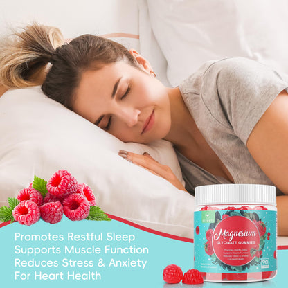 90 Count Magnesium Glycinate Gummies 400 mg - Sugar Free Magnesium Supplement for Adults with Glycinate & Malate, L-Theanine, Ashwagandha, Zinc, Vitamin B6 & D3, Supports Relaxation & Sleep AFXMATEBuy Supplements Australia