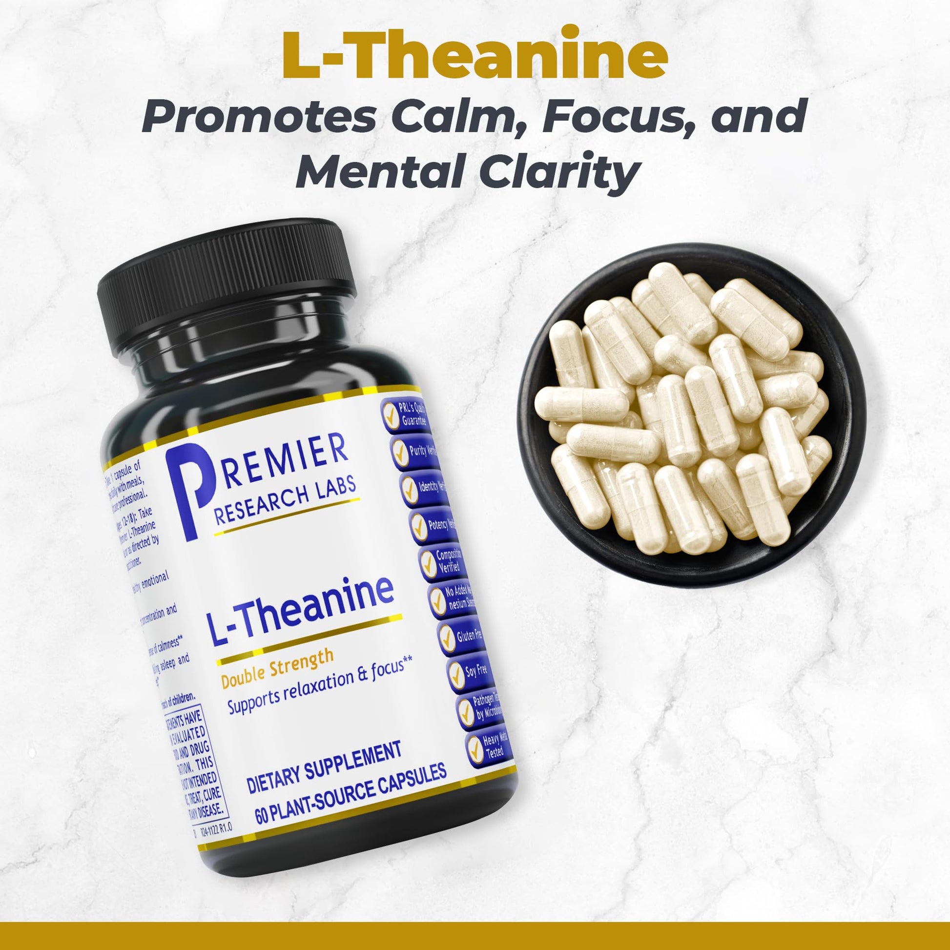 Premier Research Labs L-Theanine Double Strength - Pure L Theanine Supplement 200mg, Focus & Energy Support for Men & Women, Amino Acid for Relaxation, Support for Adults & Kids - 60 Vegan Capsules Premier Research LabsBuy Supplements Australia