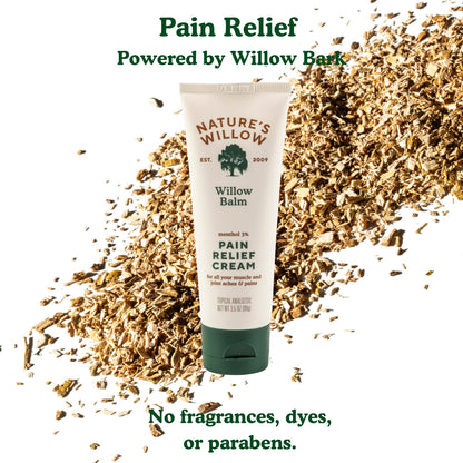 Nature's Willow Willow Balm Natural Pain Relief Cream for Muscles & Joints | Fast-Acting with Willow Bark & Menthol | Free from Artificial Fragrances & Dyes | 1-Pack | 3.5 fl oz Nature's WillowBuy Supplements Australia