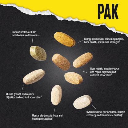 Animal Pak - Convenient Multivitamin for Men & Women Daily All-in-One Vitamin & Supplement Pack - Zinc, Vitamins C, B, D, Amino Acids, and Immune Support - Sports Nutrition Performance - 44 Count AnimalBuy Supplements Australia