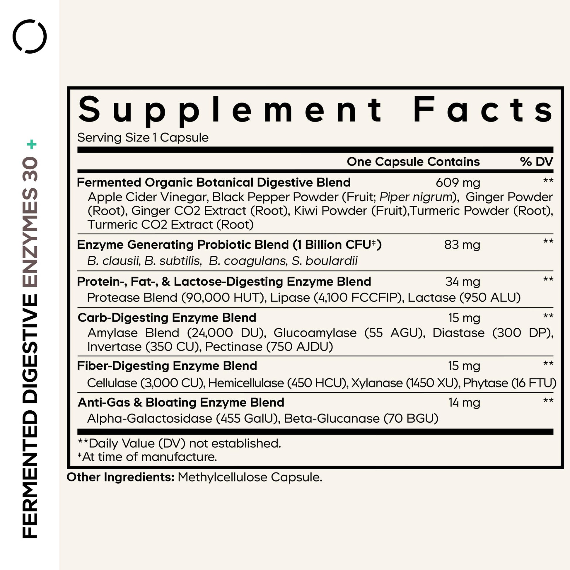 Codeage Fermented Digestive Enzymes Supplement - 14 Digestive Enzymes, Probiotics, Prebiotics, Fermented Botanicals, Plant-Based Multi Pancreatic Enzymes - 1 Capsule a Day - 30 Capsules CodeageBuy Supplements Australia