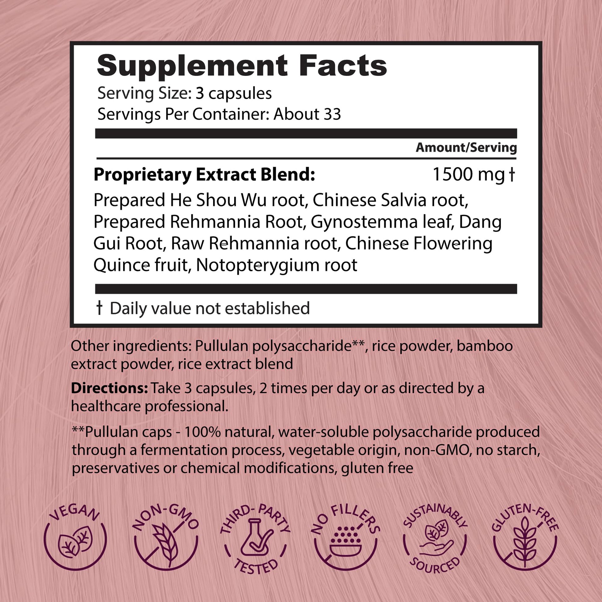 Dragon Herbs Hair and Nails | All Natural Supplement to Support Hair, Nails, Healthy Aging, and Circulation | All Natural Ingredients, Non-GMO (100 Capsules, 500 mg Per Capsule) Dragon HerbsBuy Supplements Australia