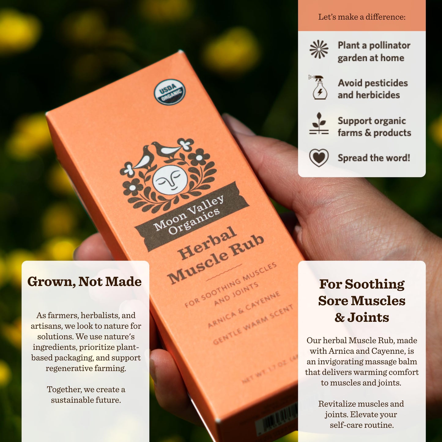 Moon Valley Organics Herbal Muscle Rub with Cayenne for Sore Joints, Aches and Pains, Soothes Pain Caused by Cold, Treat Sore Spots with Heat Moon Valley OrganicsBuy Supplements Australia