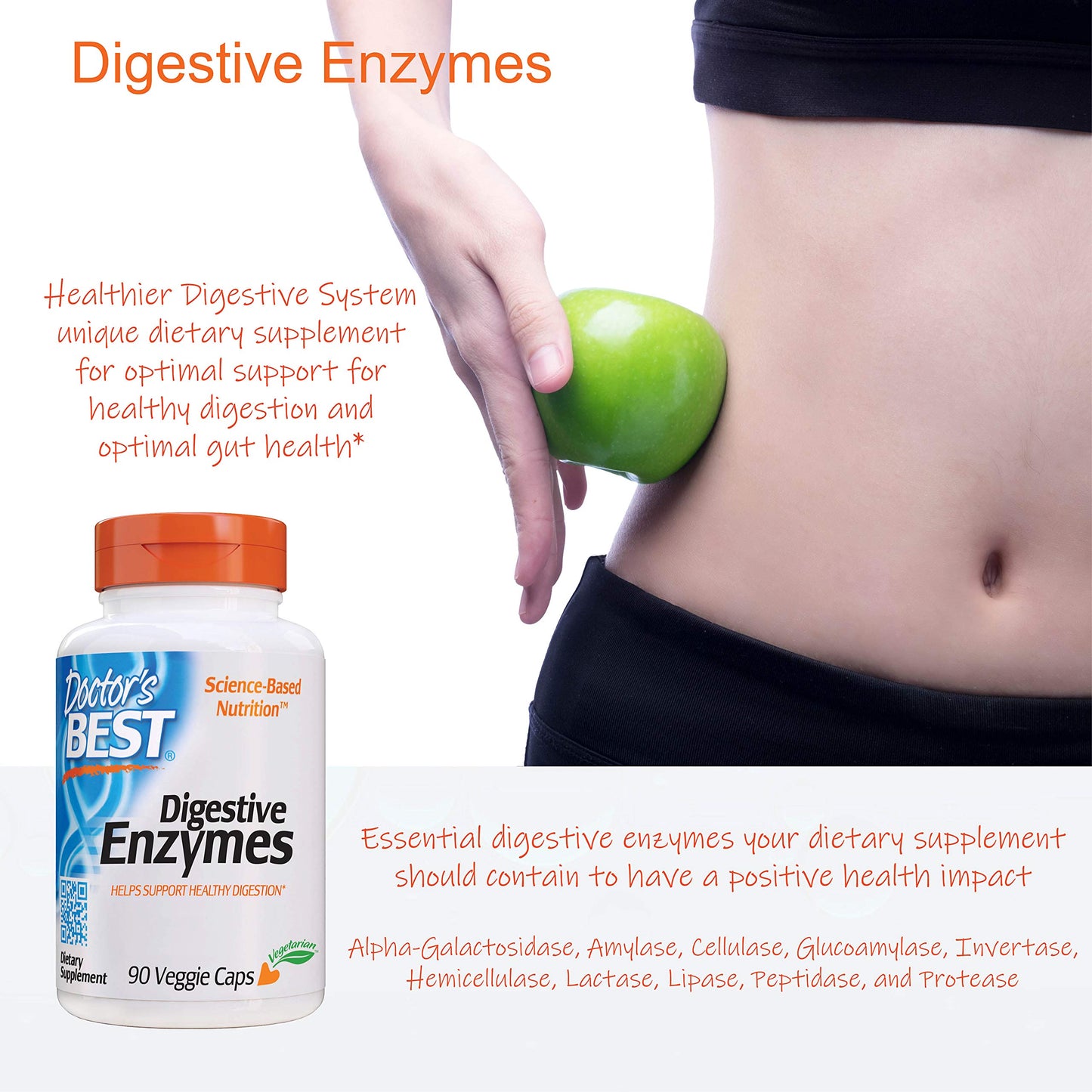 Doctor's Best Digestive Enzymes Non-GMO Vegetarian Gluten Free, 90 Cap Doctor's BESTBuy Supplements Australia