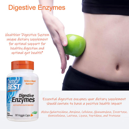 Doctor's Best Digestive Enzymes Non-GMO Vegetarian Gluten Free, 90 Cap Doctor's BESTBuy Supplements Australia