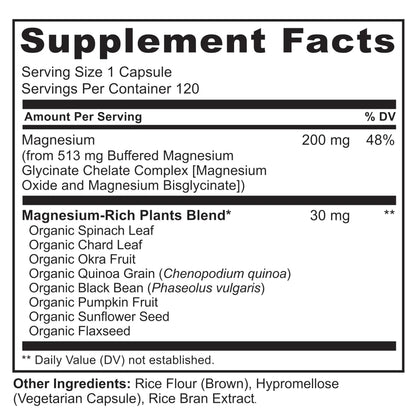 NATURELO One Daily Multivitamin for Men with Vitamins, Minerals & Organic Whole Foods - 60 Capsules and Magnesium Glycinate Chelate Complex NATURELO