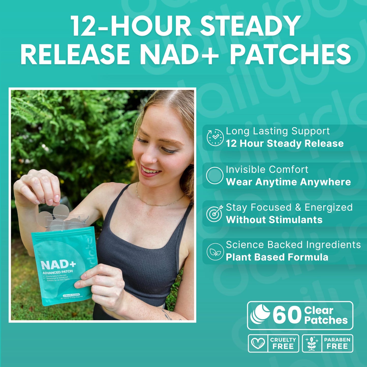 Daily Dots NAD+ Patches | Energy, Healthy Aging & Wellness Support | 12 Active Blends incl. Nicotinamide & CoQ10 | Time Release Patch | for Men & Women (60 Patches) Daily DotsBuy Supplements Australia