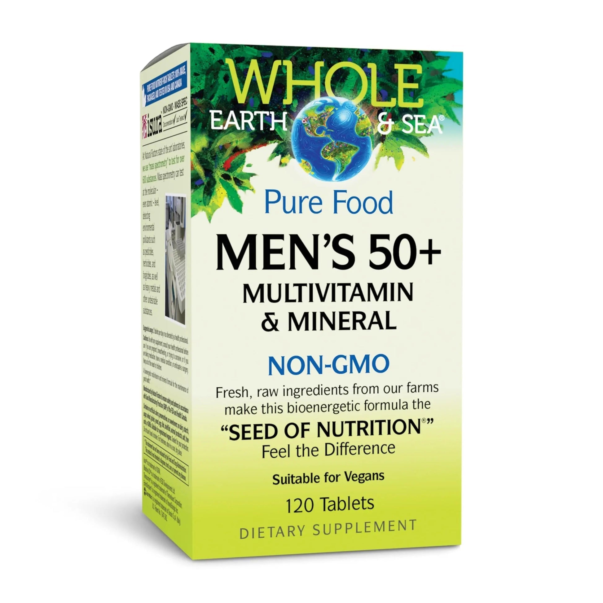 Natural Factors Whole Earth & Sea Men's 50+ Multivitamin & Mineral - Daily Nutritional Support Multivitamin Natural Factors