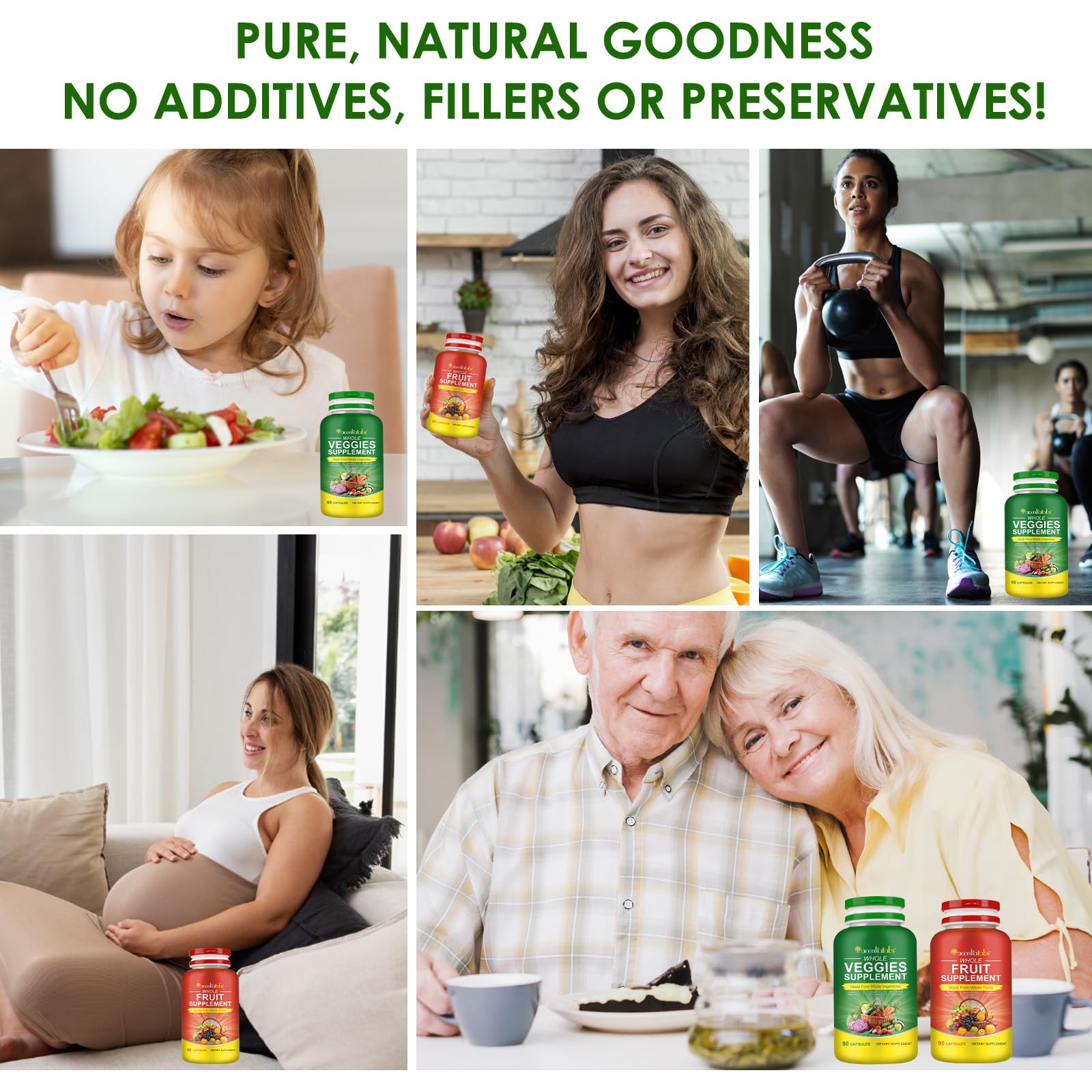 Fruits & Veggies Supplements - 2 Bottles 180 Total Vegetarian Capsules | BalanceNatural Vitamins Supplement Dietary Nutritional Balance,Lngredients Blended Vitamin & Mineral Whole Food Supplement RuduwuBuy Supplements Australia