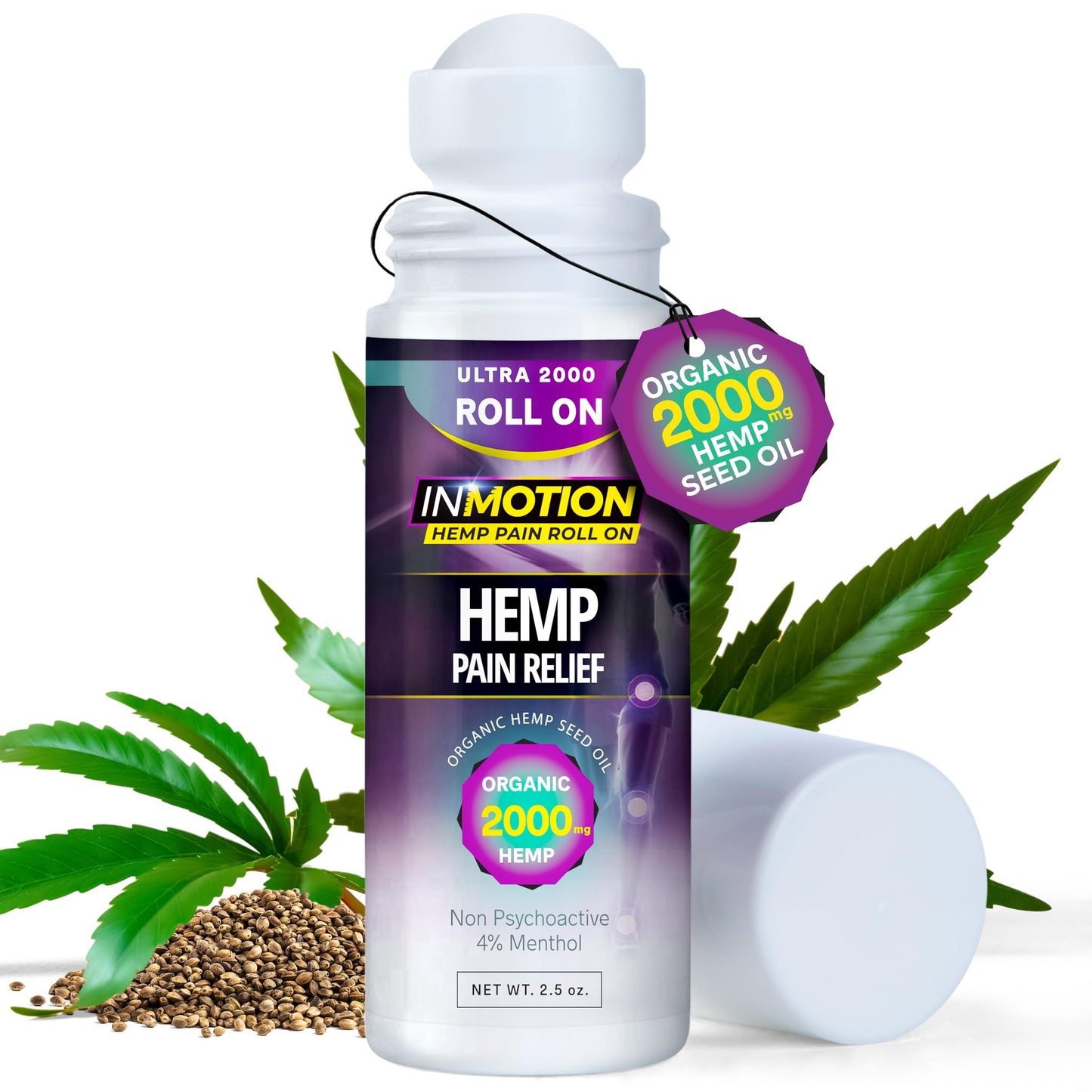 Inmotion Hemp Roll On for Pain Relief - Premium Ultra Strength Fast Acting, Long Lasting, Odorless Hemp Oil Roll On Pain Reliever for Joint, Muscle, & Back InMotion HempBuy Supplements Australia