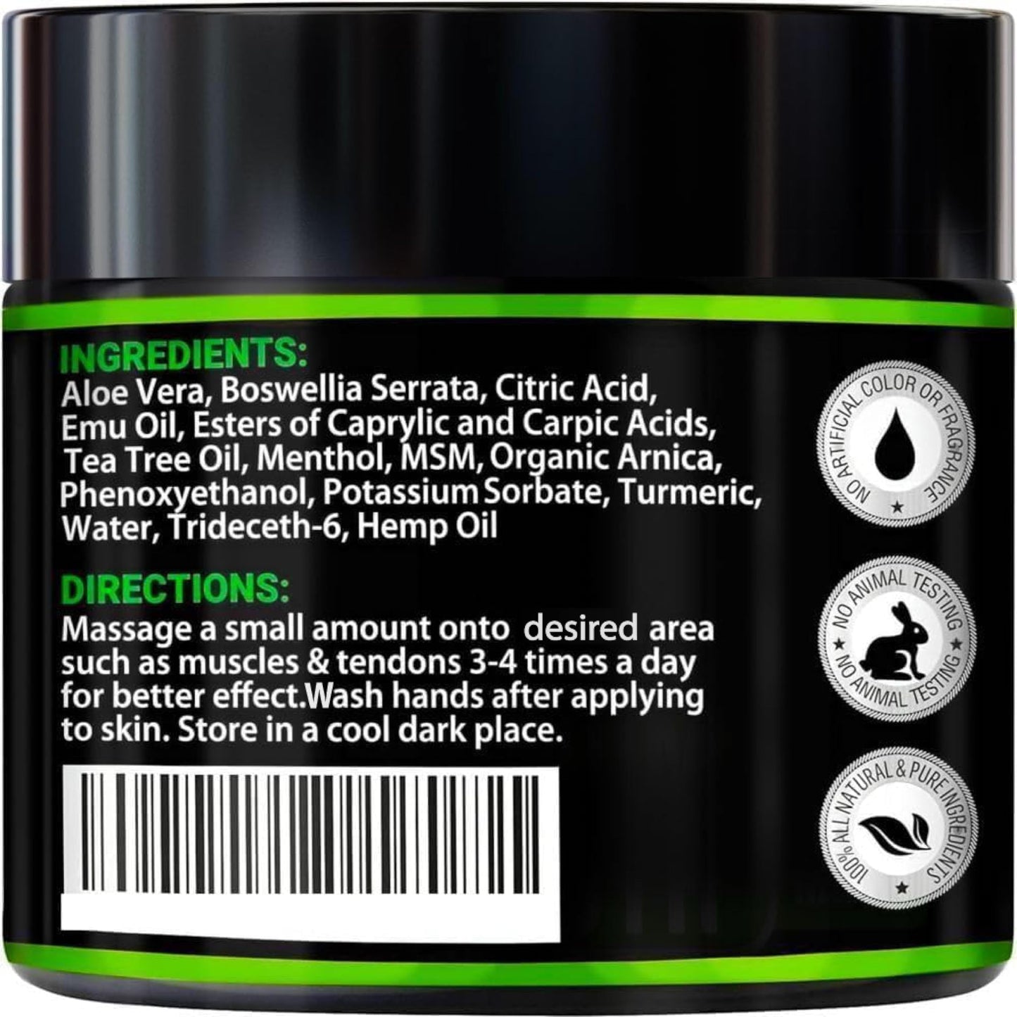 Hemp Cream Maximum Strength with Glucosamine, Arnica, Turmeric, MSM - Natural Hemp Oil Gel Rub - Fast Absorption, Non-Greasy - Advanced Formula - Formulated in USA - 4 FL OZ ArvesaBuy Supplements Australia