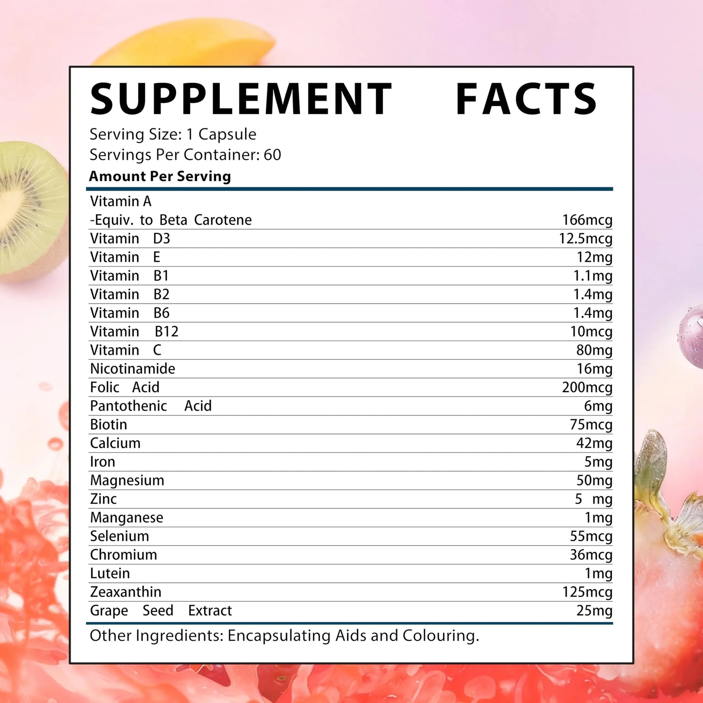 NYO3 Multivitamin for Women with 22 Essential Nutrients | 7 Minerals & 3 Special Additives & 12 Vitamins | Lutein, Zeaxanthin, Grape Seed | NYO3