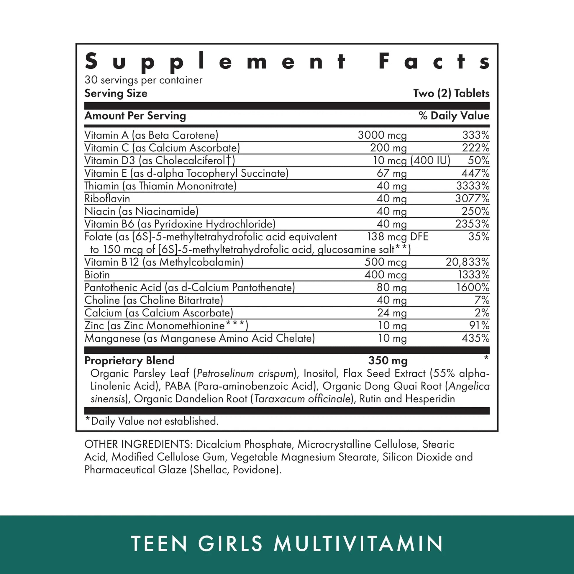 Michael's Health Naturopathic Programs Teen Girls Multivitamin - 60 Vegetarian Tablets - with B Complex Vitamins & Female Herbal Blend MICHAEL'S