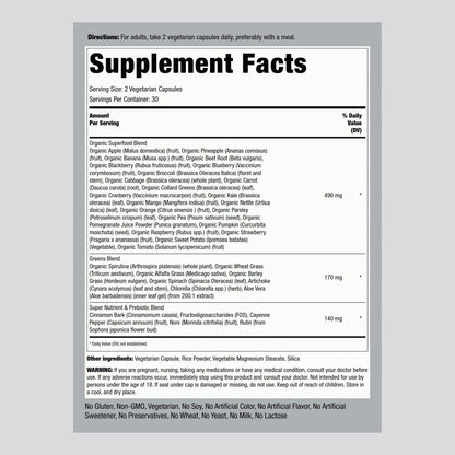 Piping Rock Fruits and Veggies Supplement | 60 Capsules | Superfood Fruit and Vegetables Vitamins | with Prebiotic Blend | Vegetarian Formula | Non-GMO, Gluten Free Piping RockBuy Supplements Australia