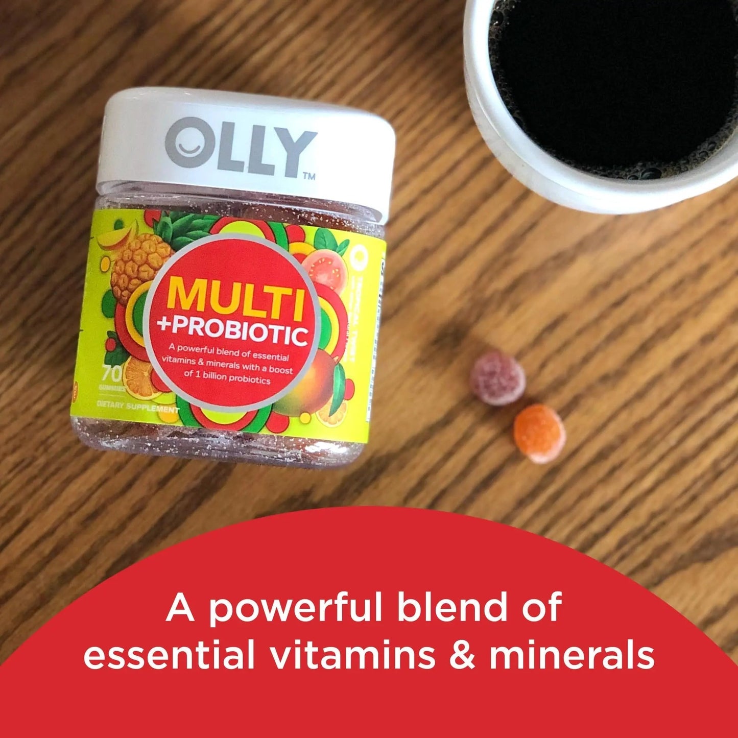 OLLY Multi + Probiotic Adult Multivitamin Gummy, 1 Billion CFUs, Digestive and Immune Support & Heavenly Hair Gummy, Supports Healthy Hair OLLYBuy Supplements Australia