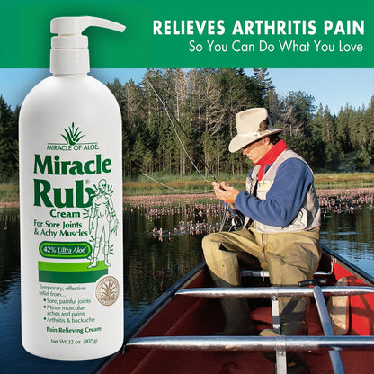 Miracle of Aloe Miracle Rub Pain Relieving Cream 32 oz, Fast & Effective Relief for Arthritis, Muscle, and Joint Pain - Maximum Strength UltraAloe Formula, Topical Analgesic Miracle of AloeBuy Supplements Australia