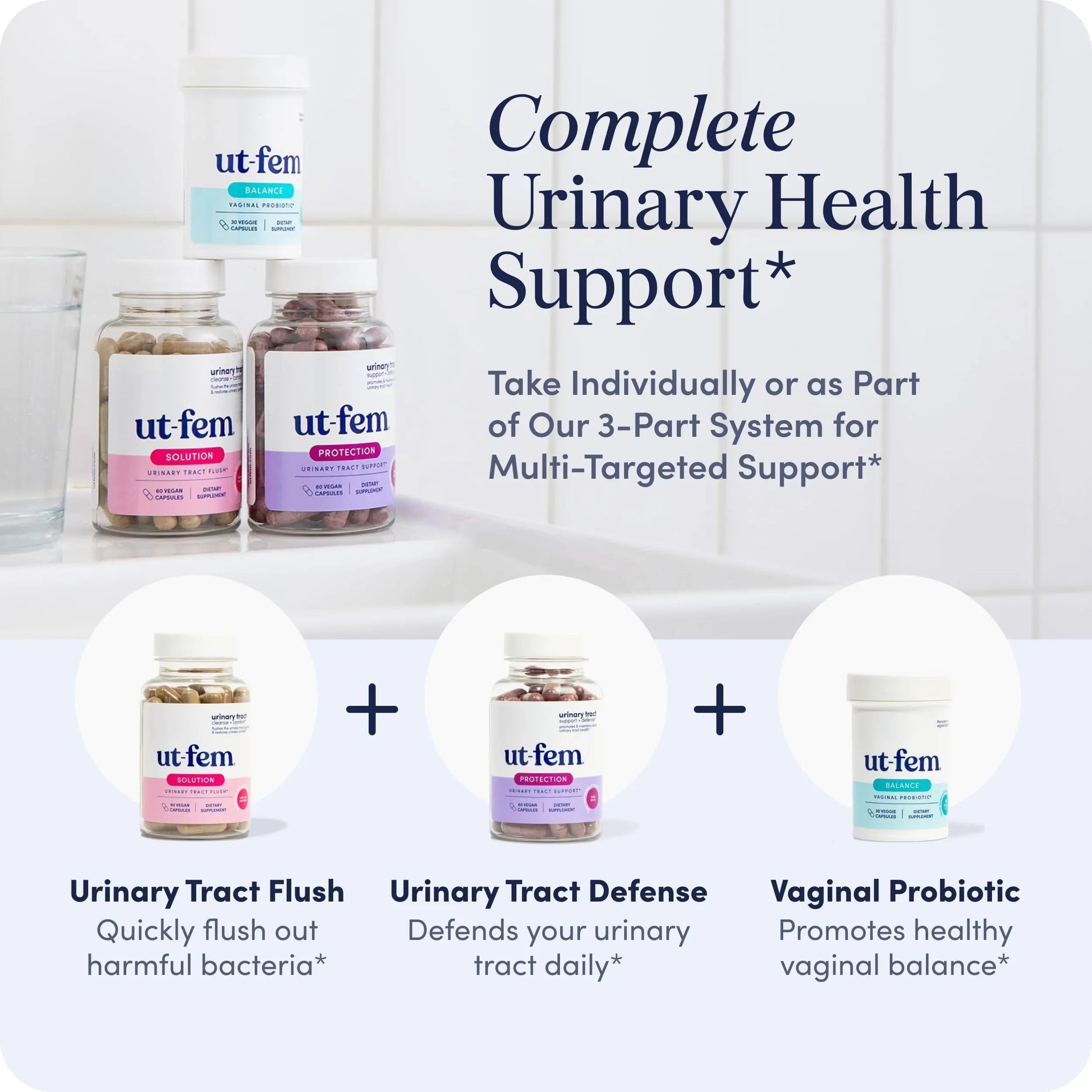 UT-Fem Solution - Fast-Acting Urinary Tract Flush for Women, Proactive UTI Support, Promotes Cleansing & Comfort, Clinical-Strength D-Mannose, Cranberry, and Natural Ingredients - 60 Vegan Capsules UT-FemBuy Supplements Australia