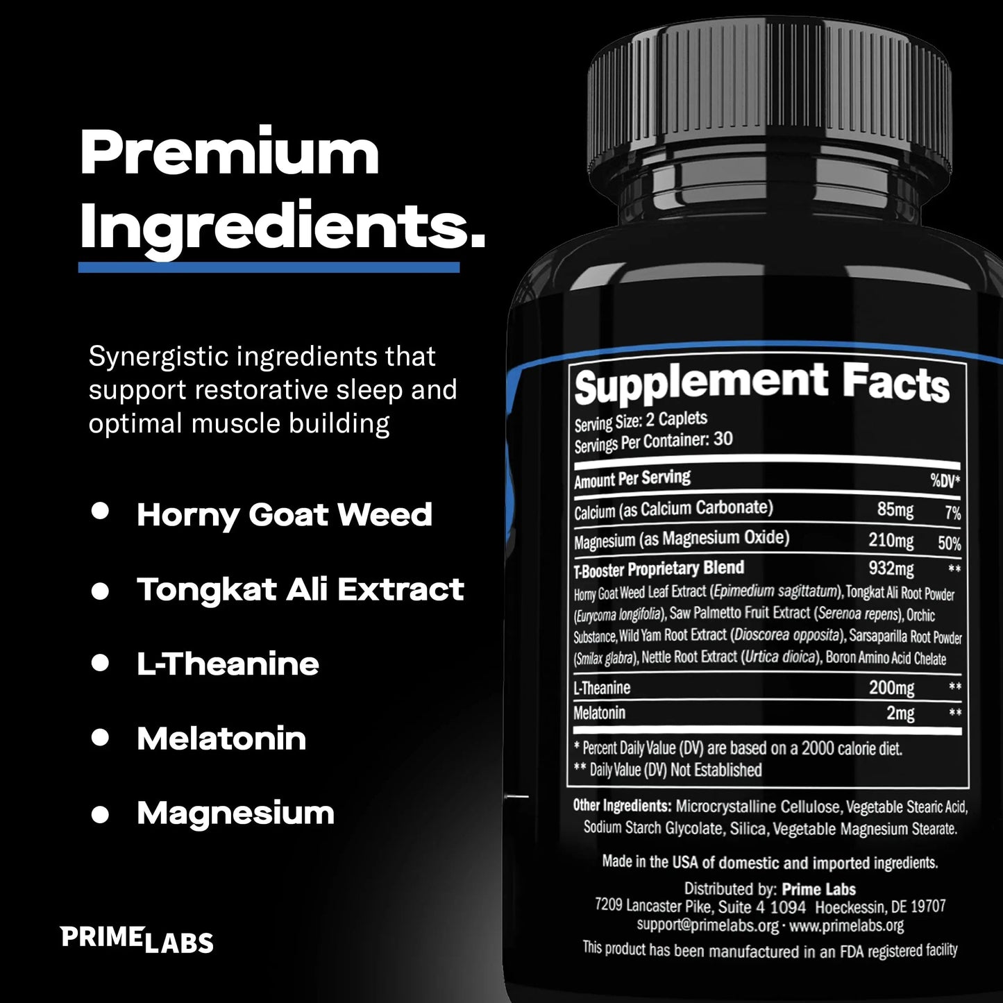 Prime Labs Night Duty - Nighttime Testosterone Booster & Sleep Support - PM Rest & Muscle Recovery Supplements - 60 Count Prime LabsBuy Supplements Australia