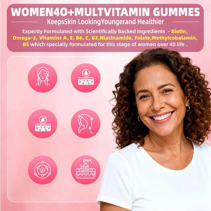 Multivitamin for Women Gummies for 40+ with Omega-3, Niacinamide, B-Complex, Lutein, Iron, Choline, Phosphatidylserine, Vitamin D3 LerinettiaBuy Supplements Australia