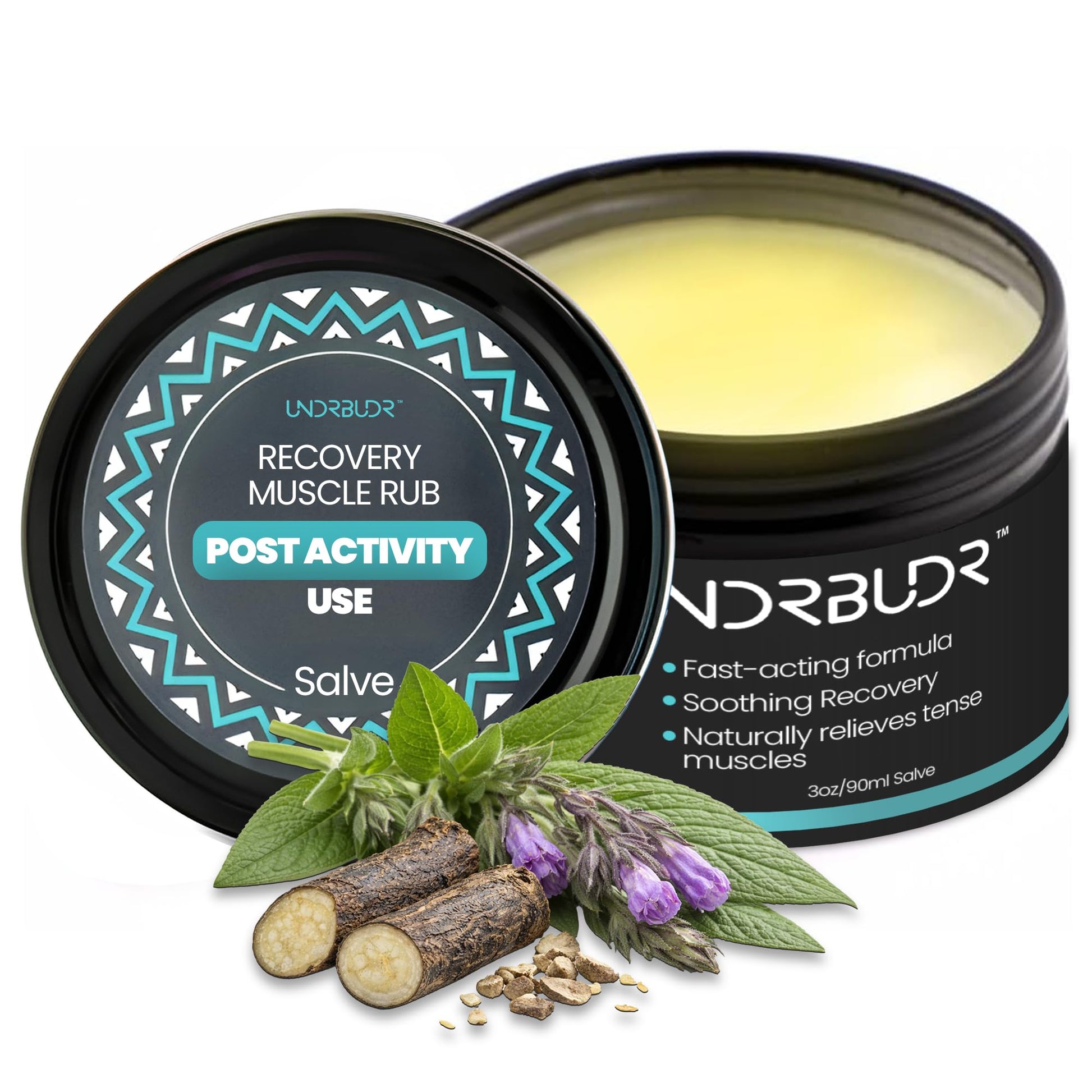 UNDRBUDR Post-Activity Recovery Muscle Rub Salve with Arnica, Comfrey & Essential Oils- Balm for Muscle Soreness, Joint Discomfort & Post-Workout Recovery, Natural Formula for Active Lifestyles (3 oz) UNDRBUDRBuy Supplements Australia
