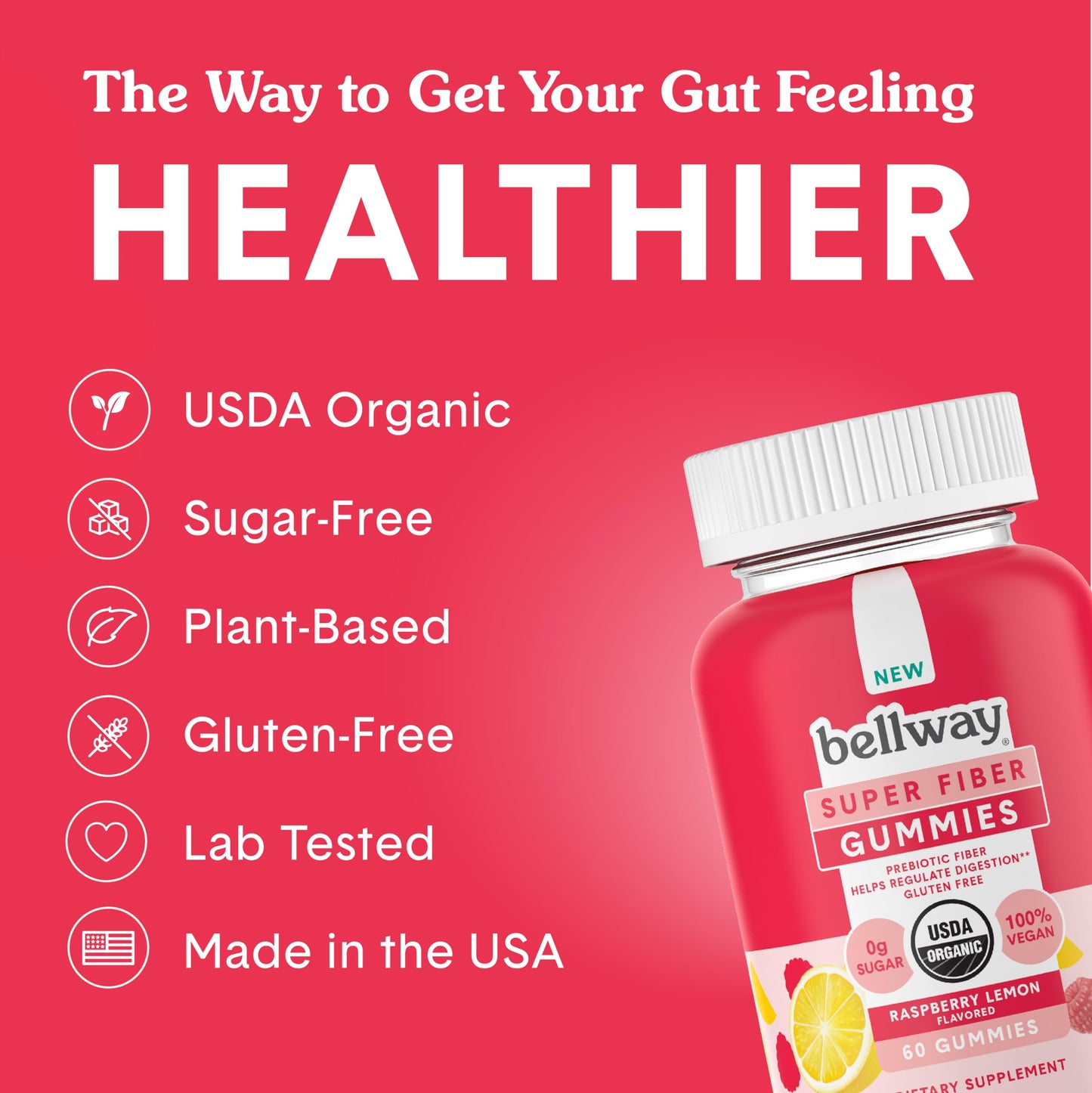 Bellway Super Fiber Gummies for Adults (3 Pack) - Sugar Free Organic Fiber Supplement BellwayBuy Supplements Australia