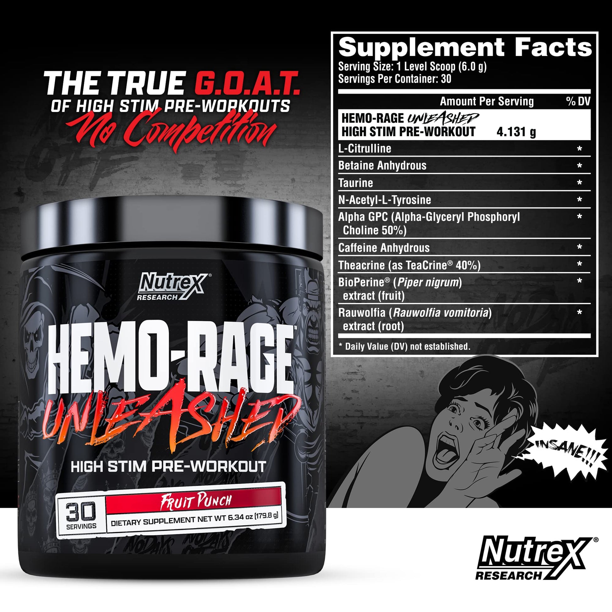Nutrex Research Hemo-Rage Extreme High Stim Pre Workout Powder | Insane Lasting Energy Nutrex ResearchBuy Supplements Australia