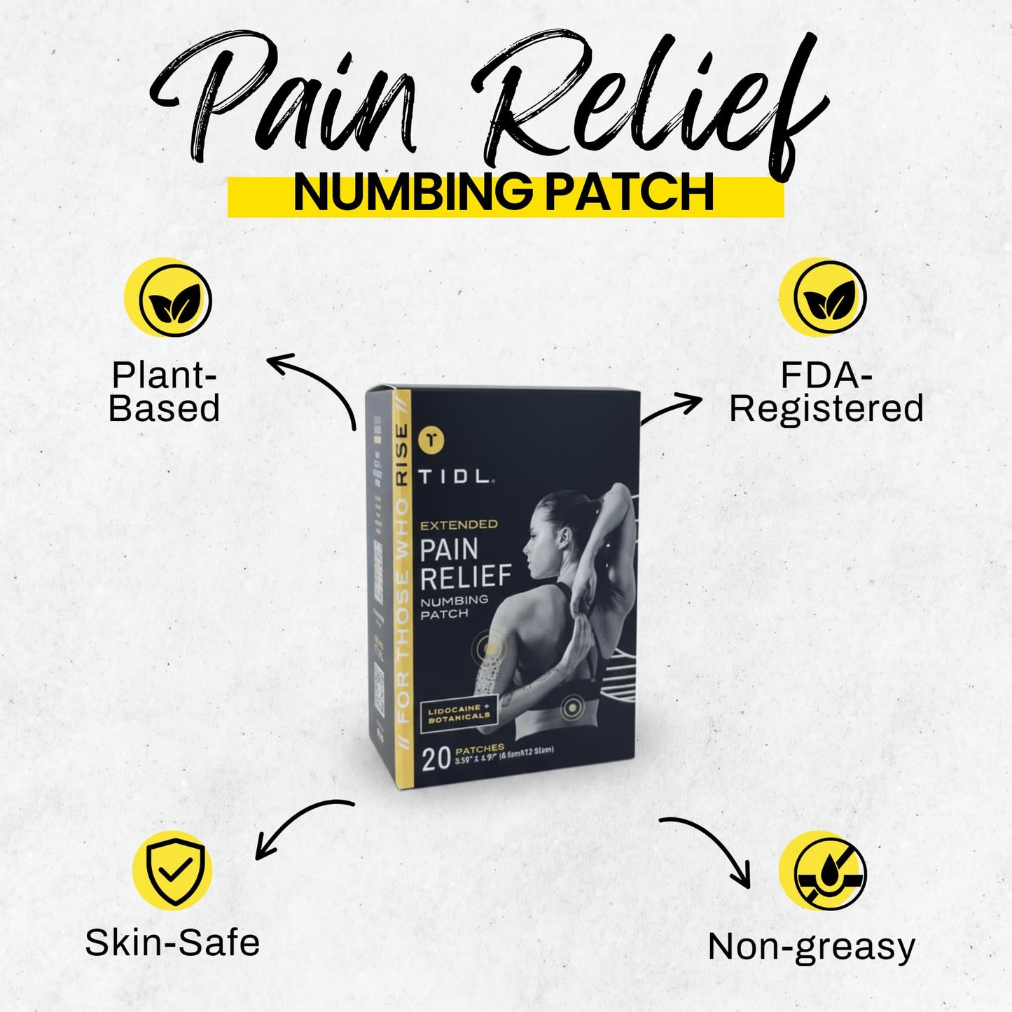 TIDL Recovery Patches, 20 Count, Maximum Strength for Targeted Back Pain, Joint & Muscle Pain Relief, Immediate Numbing & Soothing, Non-Stick Adhesive for Easy Application & Removal TIDLBuy Supplements Australia