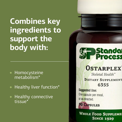 Standard Process Ostarplex - Dietary Supplement for Connective Tissue Health - Aids Liver Health & Function - Contains Vitamin B6 - Non-Dairy - 90 Capsules (90 Servings) Standard Process Inc.Buy Supplements Australia