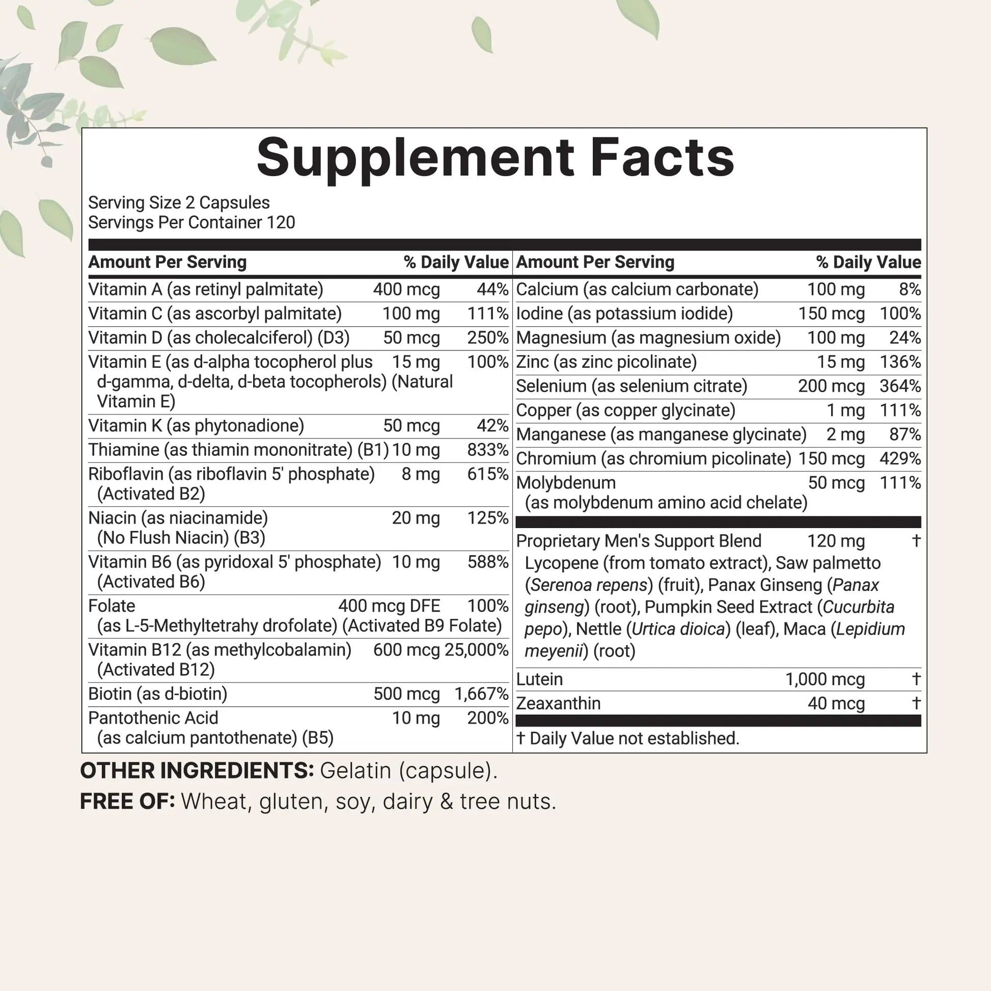 Pure Methylated Multivitamin for Men, 240 Capsules | 30 Key Nutrients with Vitamin C, D, E, B Complex + Methylfolate Micro IngredientsBuy Supplements Australia