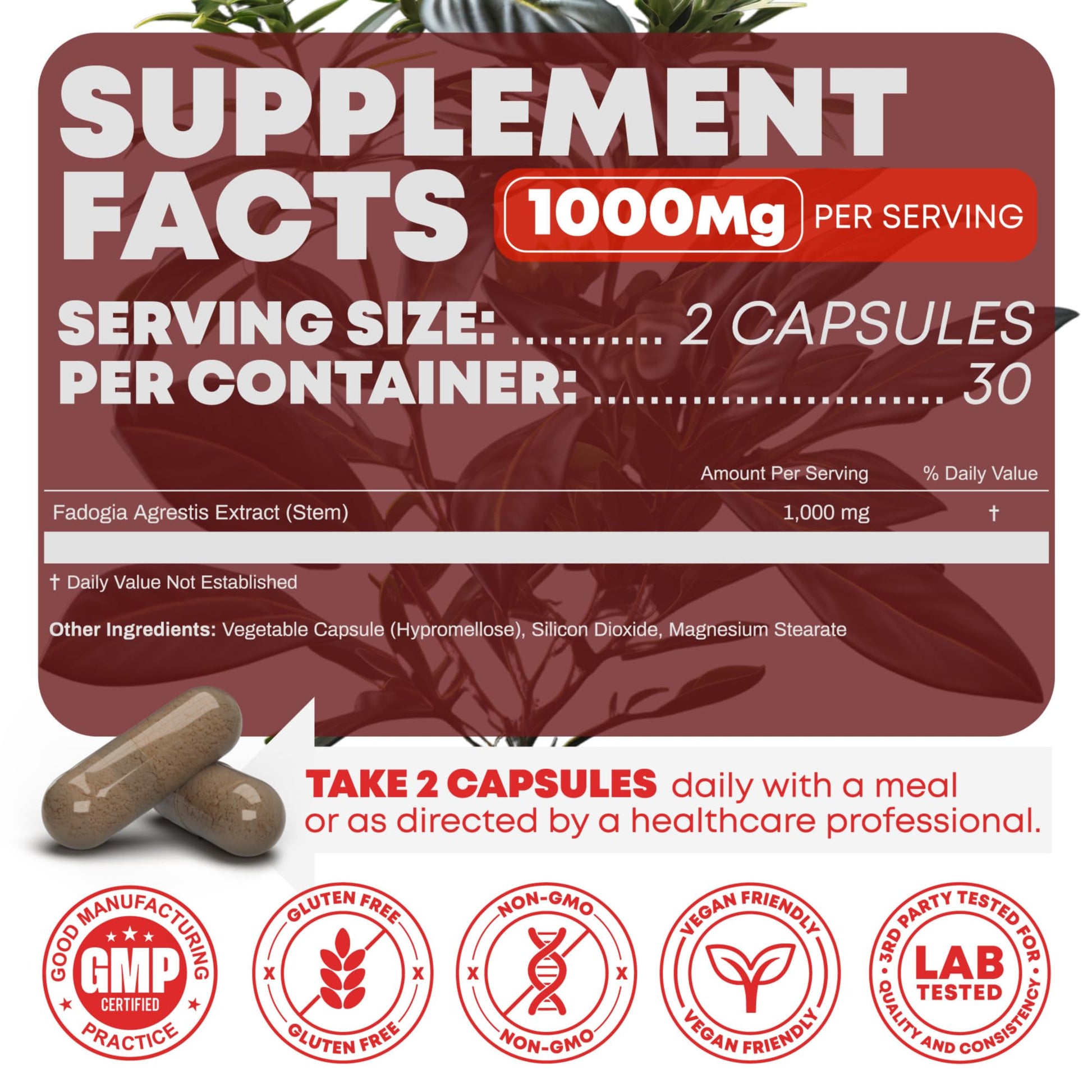 Peak Revival-X Fadogia Agrestis 1000mg Per Serving Supplement - Potent Extract to Increase Energy, Athletic Performance & Muscle Mass - Supplements, Made in The USA (60 Capsules) Peak Revival-XBuy Supplements Australia