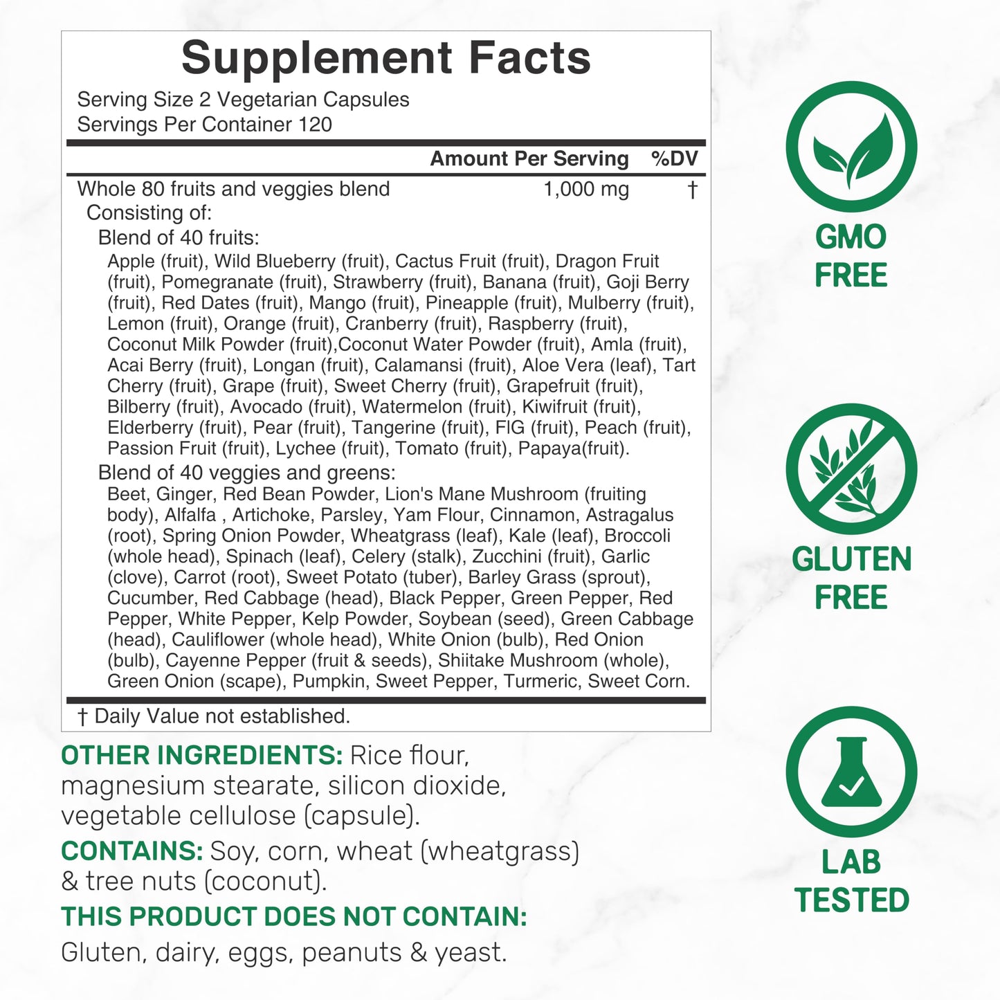 Nature’s Fruits & Veggies Supplement, 240 Veggie Capsules – 80 Whole Food Superfoods for Daily Balance – 40 Fruits with 40 Vegetables and Greens – Non-GMO, Gluten Free DEAL SUPPLEMENTBuy Supplements Australia
