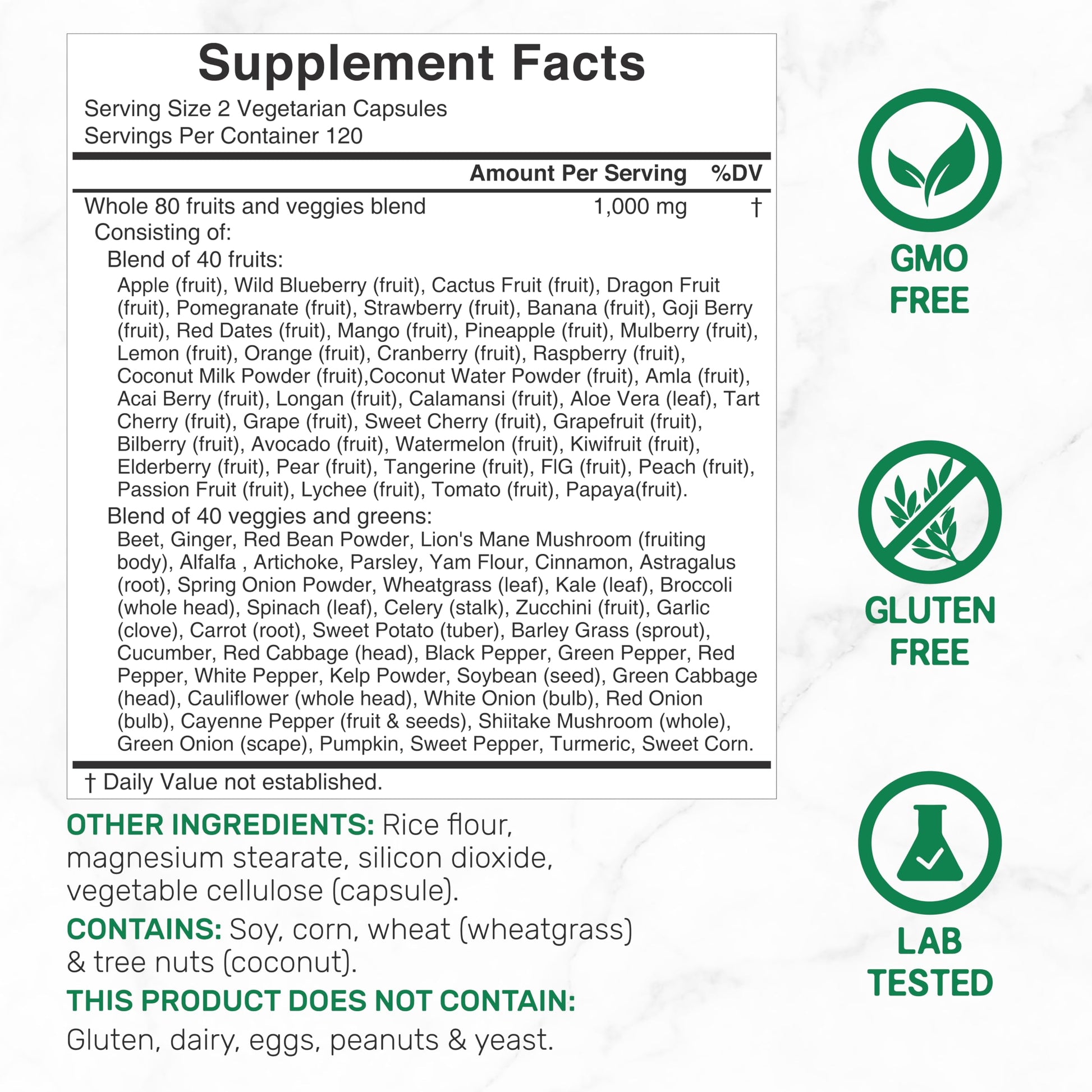 Nature’s Fruits & Veggies Supplement, 240 Veggie Capsules – 80 Whole Food Superfoods for Daily Balance – 40 Fruits with 40 Vegetables and Greens – Non-GMO, Gluten Free DEAL SUPPLEMENTBuy Supplements Australia