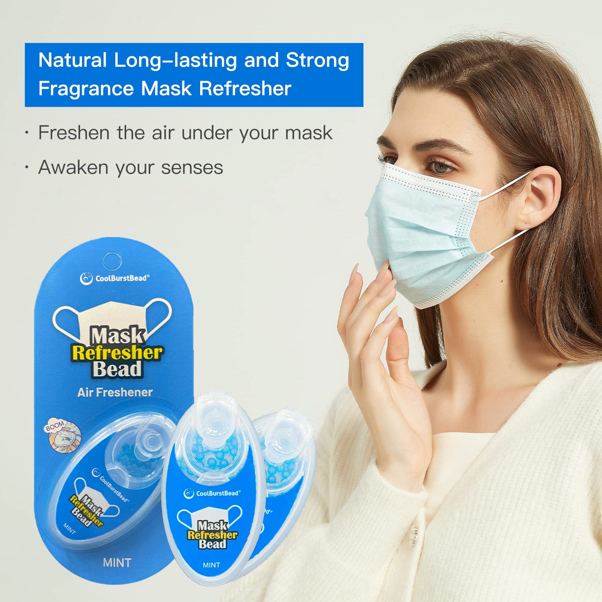 CoolBurstBead Face Mask Refresher, Long-Lasting & Strong Refreshing Fragrance, 4-Pack CoolBurstBeadBuy Supplements Australia