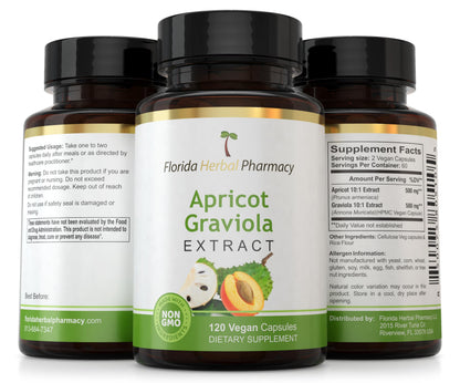 Florida Herbal Pharmacy, Apricot-Graviola Supplement Capsules 10:1 (120 Capsules), 1000 mg Serving (Pack of 1) Florida Herbal PharmacyBuy Supplements Australia