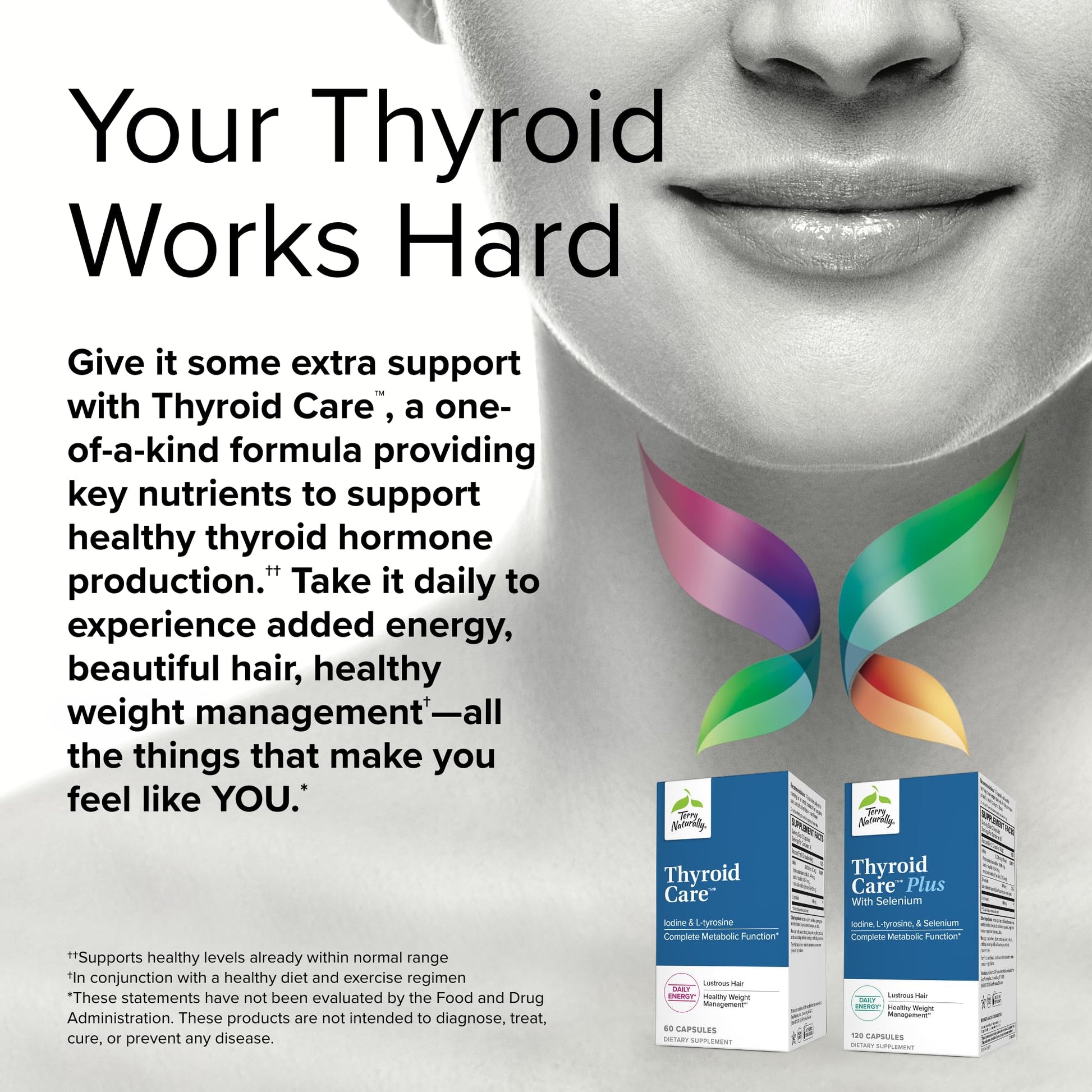 Terry Naturally Thyroid Care - 120 Capsules - Complete Metabolic Function - with Iodine Terry NaturallyBuy Supplements Australia