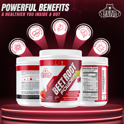 Organic Beet Root Powder - Nitric Oxide Supplement Super Food Beets Supplements Bear GripsBuy Supplements Australia