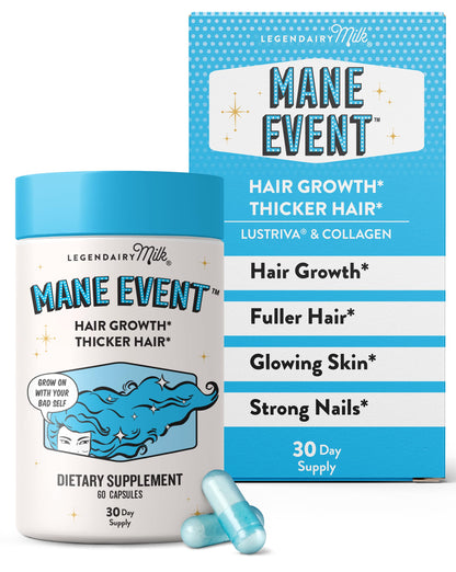 Legendairy Milk Hair Growth Vitamins for Women - Biotin for Hair Growth with Collagen & Lustriva, Hair Loss Products & Supplements for Thinning, Thicker, Fuller, Stronger Skin & Nails, Mane Event™ Legendairy MilkBuy Supplements Australia
