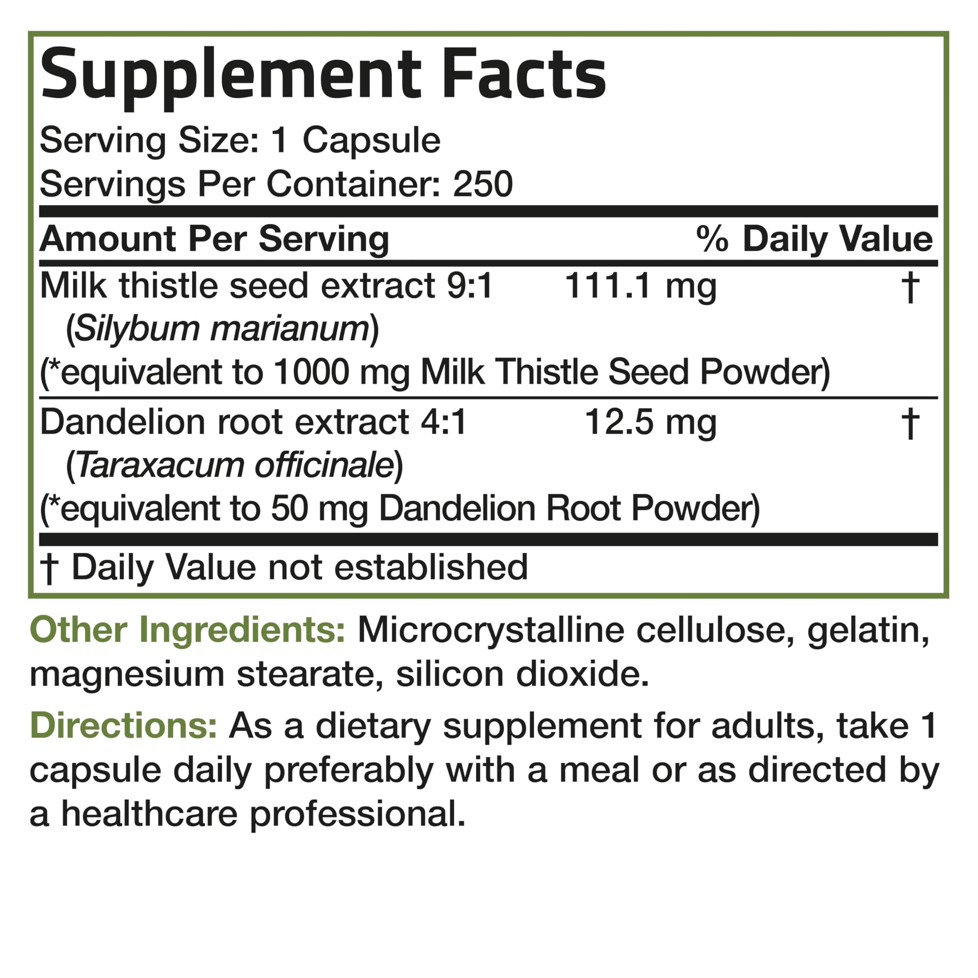 Bronson Milk Thistle Silymarin Marianum & Dandelion Root Liver Health Support BronsonBuy Supplements Australia