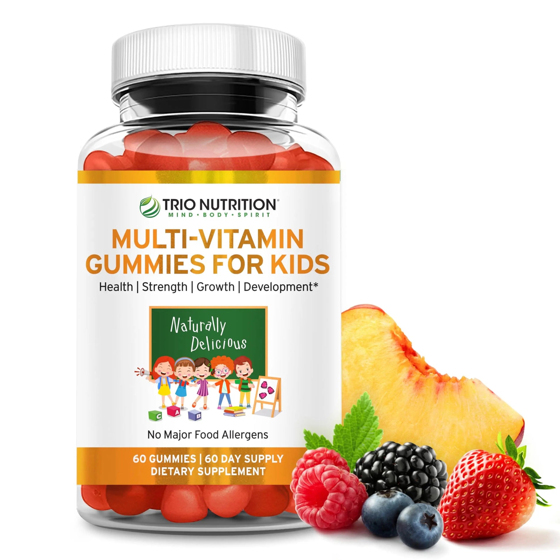 TRIO NUTRITION Premium Kids Multivitamin Gummies with Vitamin C & Zinc for Immune & Energy Support | TRIO NUTRITION